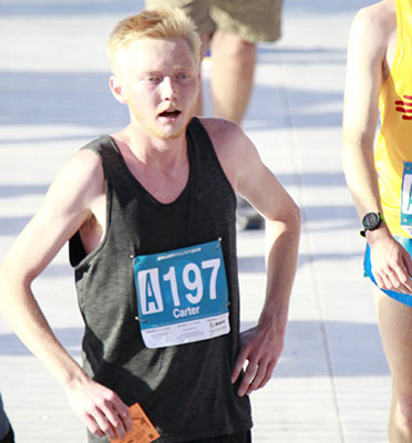 Carter Campbell at the Bolder Boulder 2019 finish